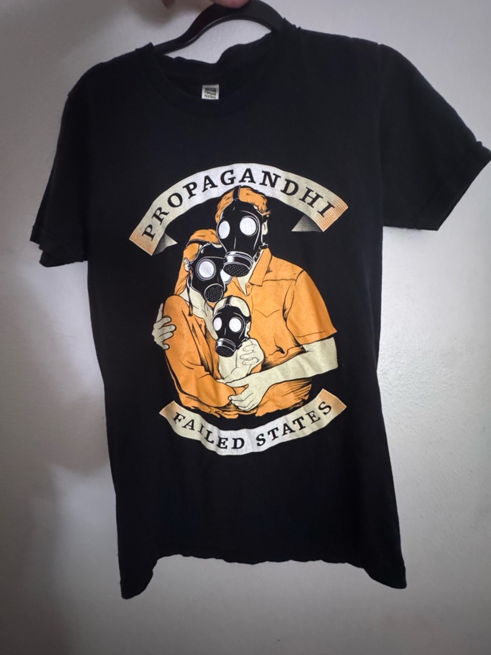 Propagandhi "Failed States" Black Graphic Tee with Orange Design
